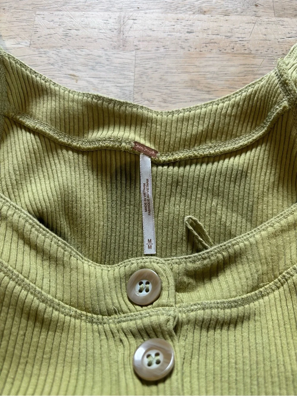 Free People Sage Ribbed Button-Front Tank - Picture 3 of 5